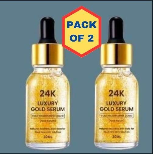 24K Gold Face Serum improves Dullness Reduces fine lines (30 ml) (Pack Of 2)