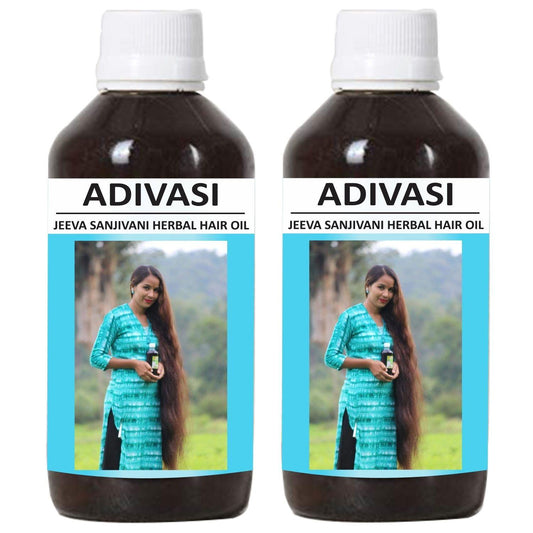 Donnara Organics Adivasi Jeeva Sanjivani Herbal Hair Oil Strengthening & Volumised Hair Combo pack of 2 bottles of 125 ml(250 ML)