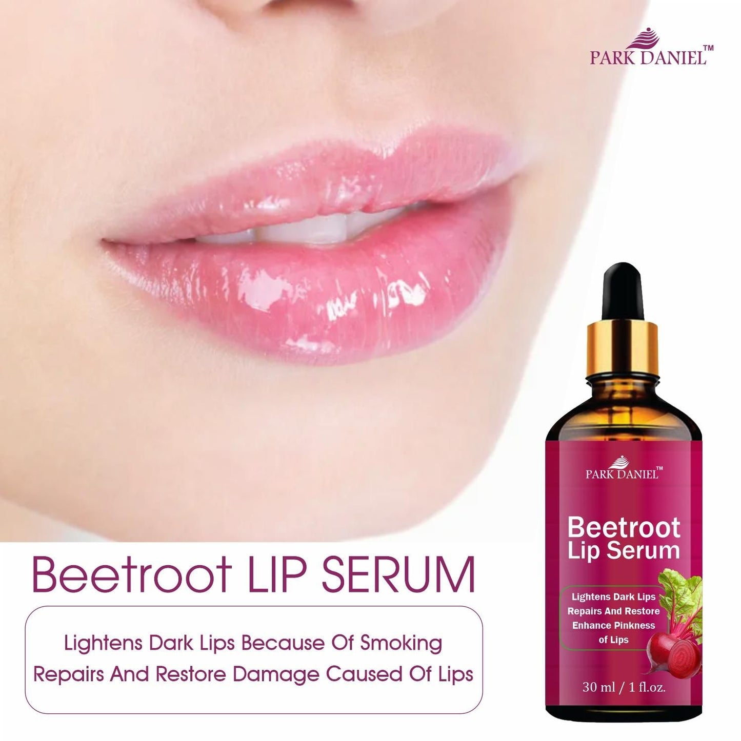 Park Daniel Beetroot Lip Serum Oil- For Soft and Shiny Lips (30ml)